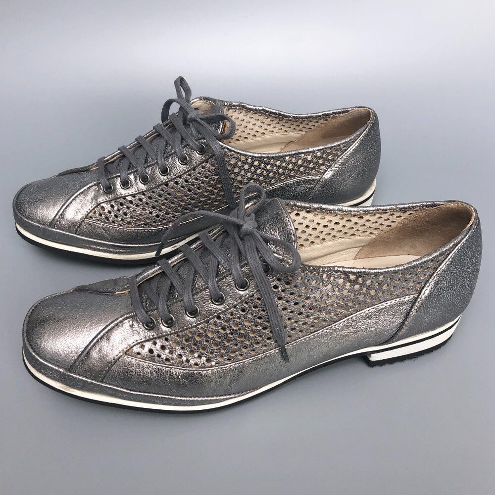 Silver Lace Up Leather Shoes Atelier Amalfi By Rangoni Made In Italy